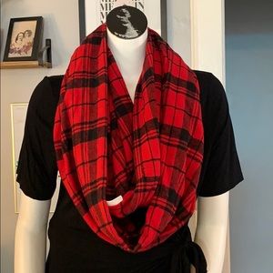 Plaid infinity scarf